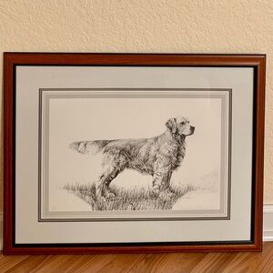 Framed Dog Sketch Art